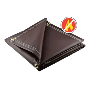 Brown Fire Retardant Vinyl Tarps - 18 oz