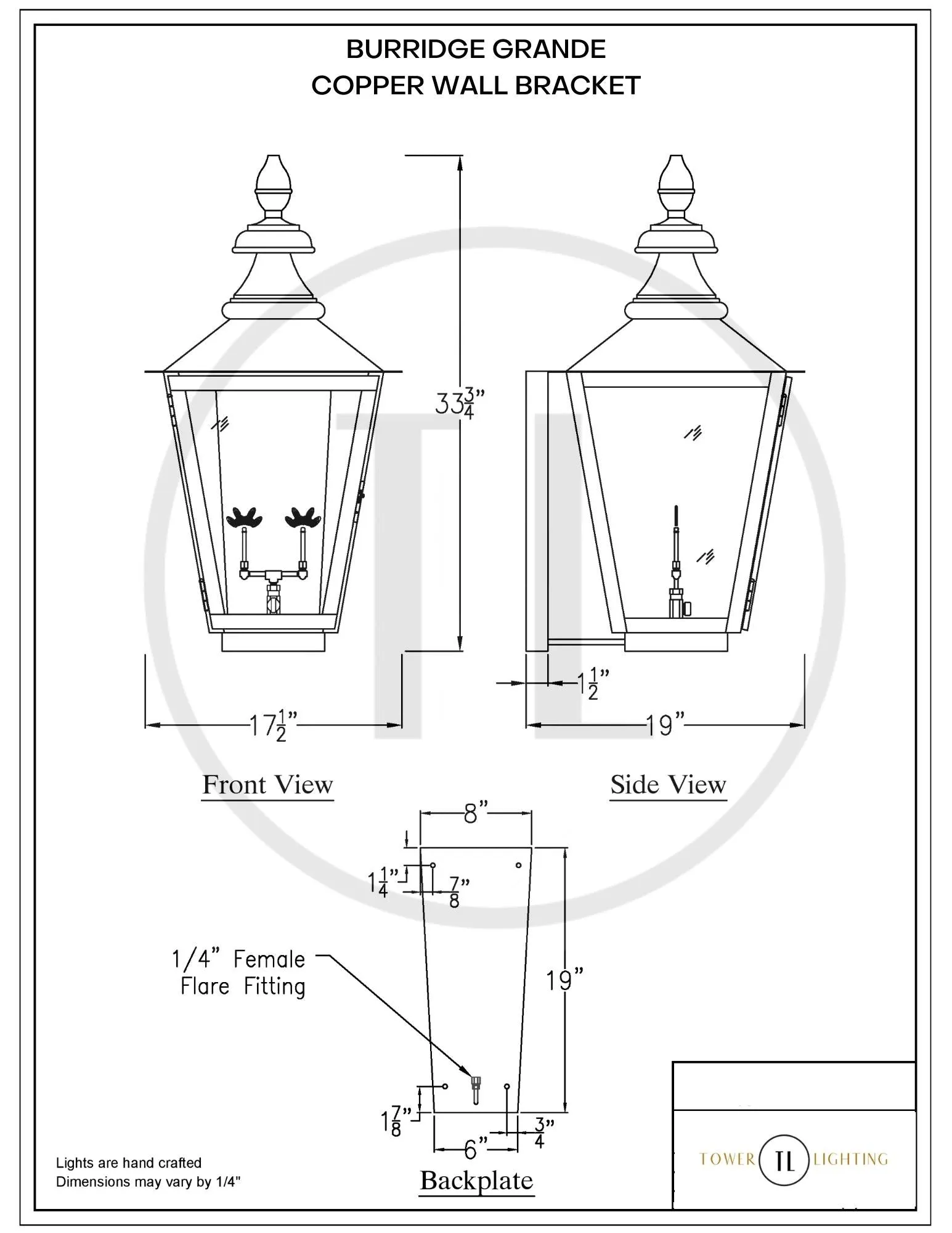 Burridge Copper Lantern - Wall Mount