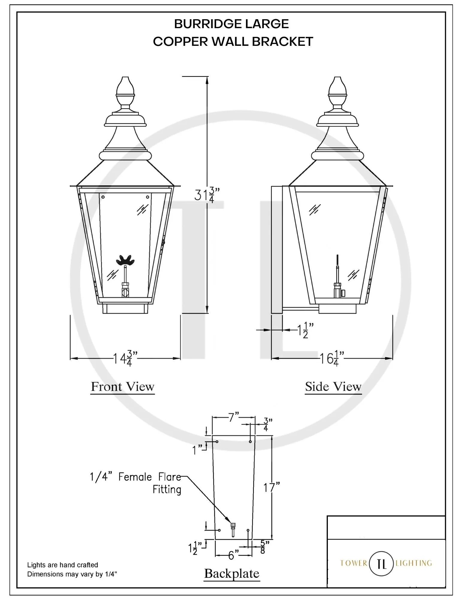 Burridge Copper Lantern - Wall Mount