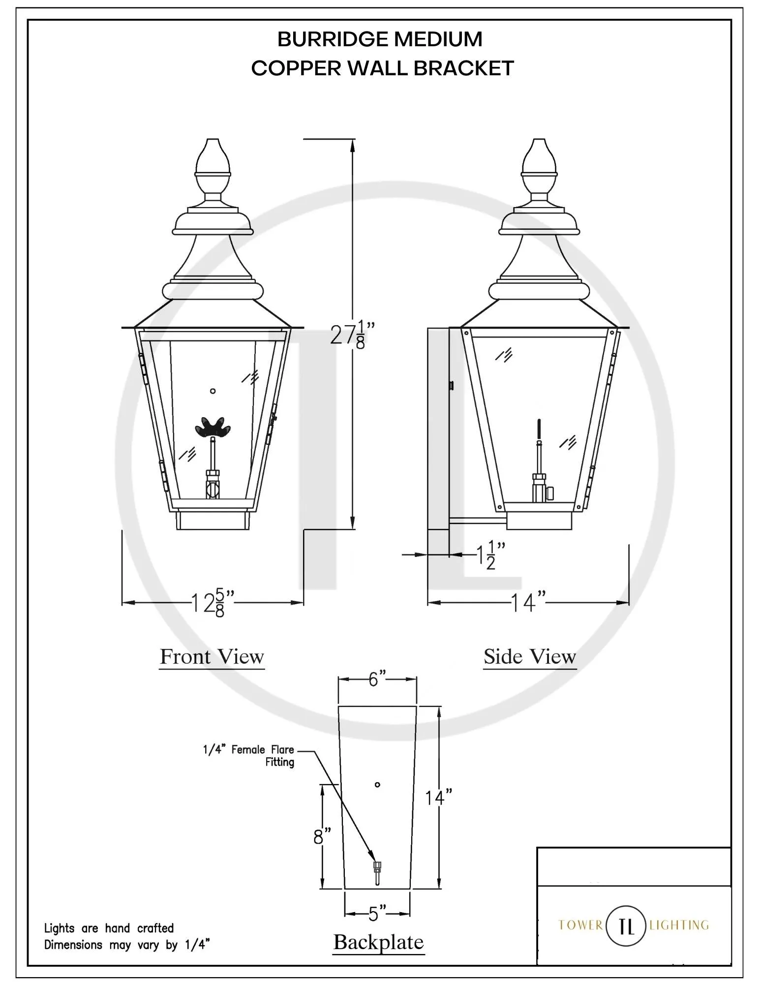 Burridge Copper Lantern - Wall Mount
