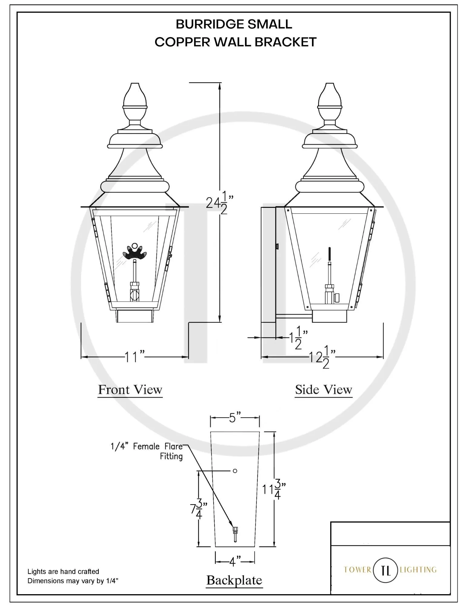 Burridge Copper Lantern - Wall Mount