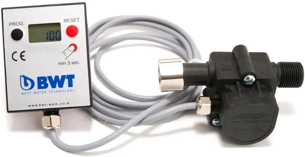 BWT Aquameter HF - High Flow with LCD Display, 3/8'' Inch Filter for Tap, Multi-Colour, Single