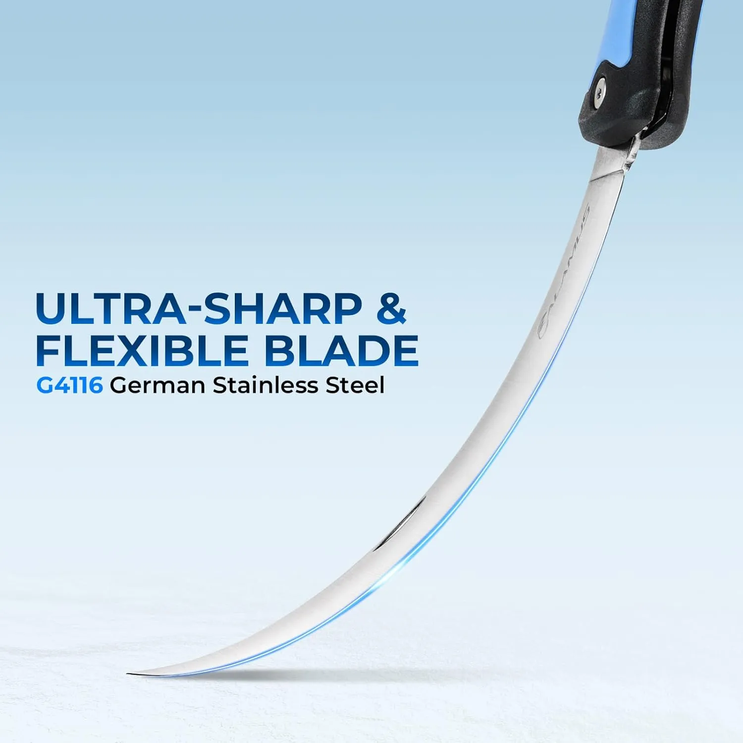 Calamus Folding Fillet Knife, Fishing Knife, G4116 German Stainless-Steel, Ultra-Sharp, Flexible & Corrosion-Resistant Blade, Non-Slip Handle, Lockback Design, Fishing Gear, Fishing Gifts for Men