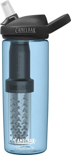 CamelBak eddy  Water Filter Water Bottle by LifeStraw Integrated 2-Stage Filter Straw - For Hiking, Backpacking, Travel, and Emergency Preparedness