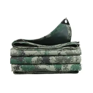 Camouflage Oxford Tarpaulin Camping Tent - Rainproof, Waterproof Sun Shelter Canopy, Outdoor Pergola and Furniture Cover