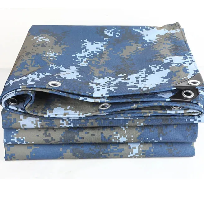 Camouflage Oxford Tarpaulin Camping Tent - Rainproof, Waterproof Sun Shelter Canopy, Outdoor Pergola and Furniture Cover