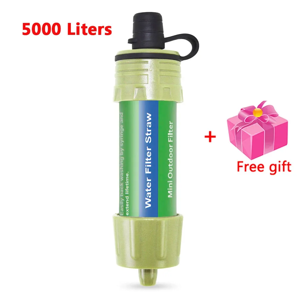 Camping Water Filter Straw - Water Purifier Filtration System with Bottom Thread Ultrafiltration Film for Outdoor Emergency Survival