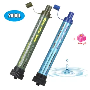 Camping Water Filter Straw - Water Purifier Filtration System with Bottom Thread Ultrafiltration Film for Outdoor Emergency Survival