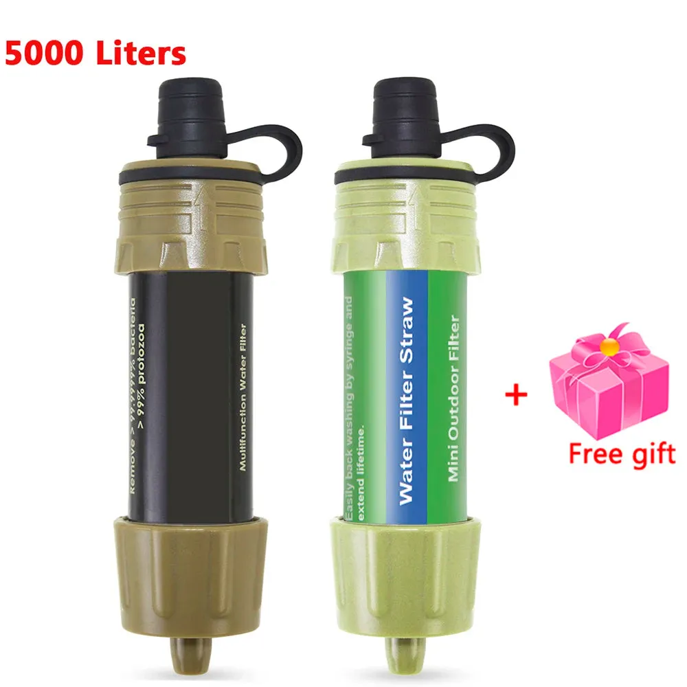 Camping Water Filter Straw - Water Purifier Filtration System with Bottom Thread Ultrafiltration Film for Outdoor Emergency Survival