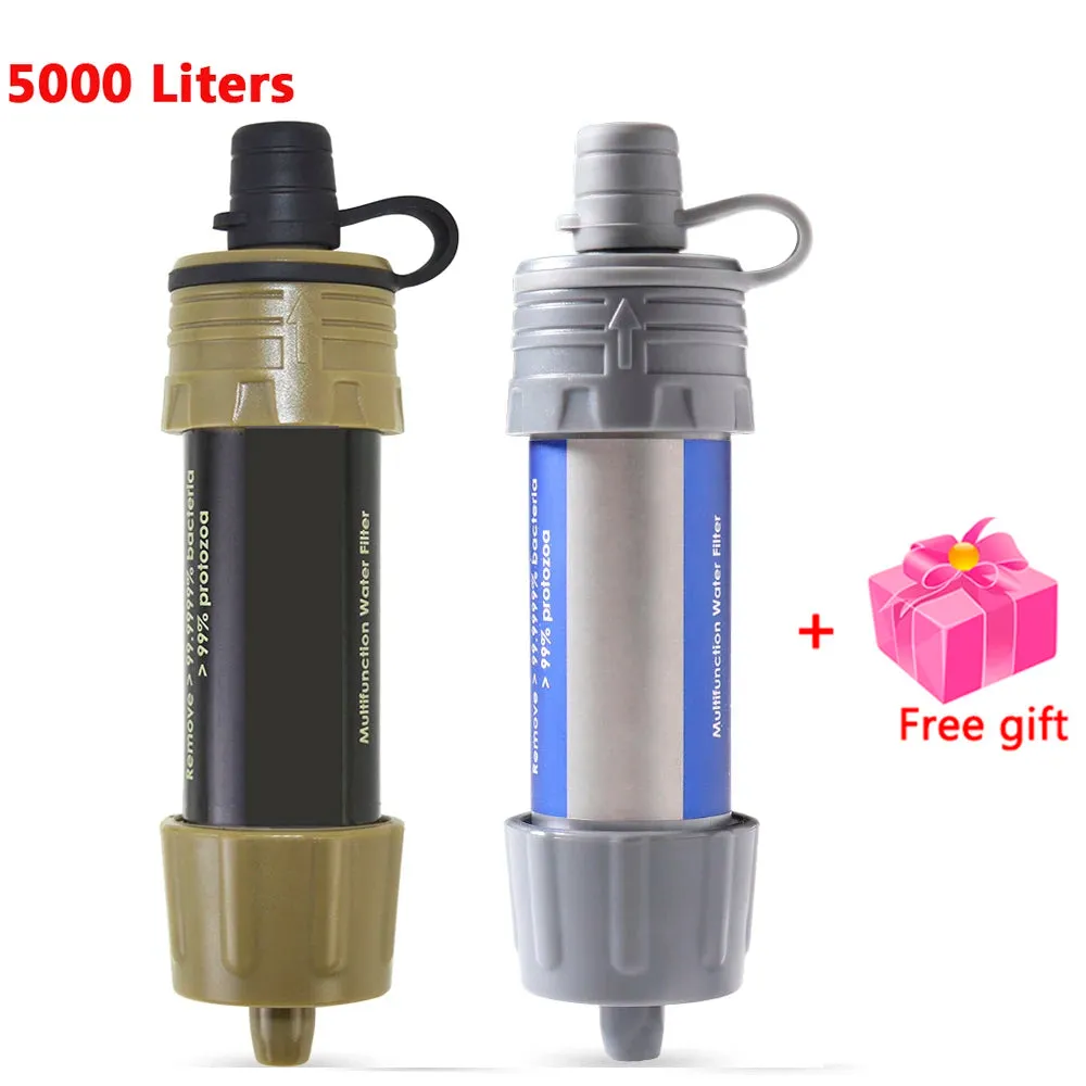Camping Water Filter Straw - Water Purifier Filtration System with Bottom Thread Ultrafiltration Film for Outdoor Emergency Survival