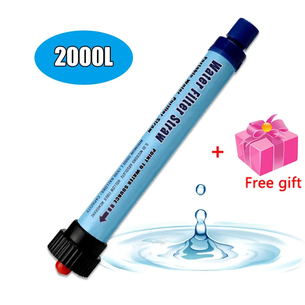 Camping Water Filter Straw - Water Purifier Filtration System with Bottom Thread Ultrafiltration Film for Outdoor Emergency Survival
