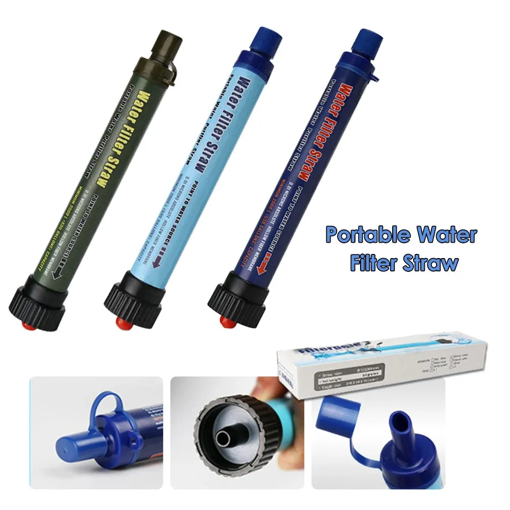 Camping Water Filter Straw - Water Purifier Filtration System with Bottom Thread Ultrafiltration Film for Outdoor Emergency Survival