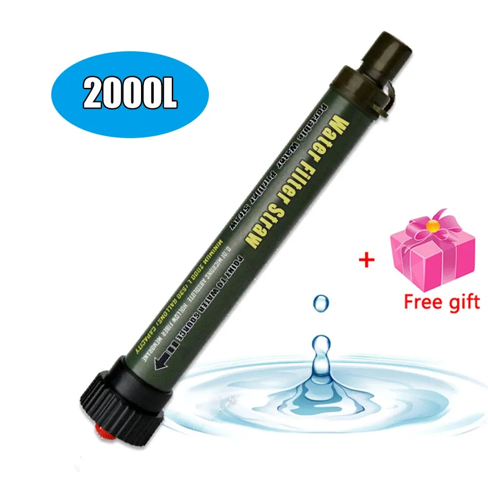 Camping Water Filter Straw - Water Purifier Filtration System with Bottom Thread Ultrafiltration Film for Outdoor Emergency Survival