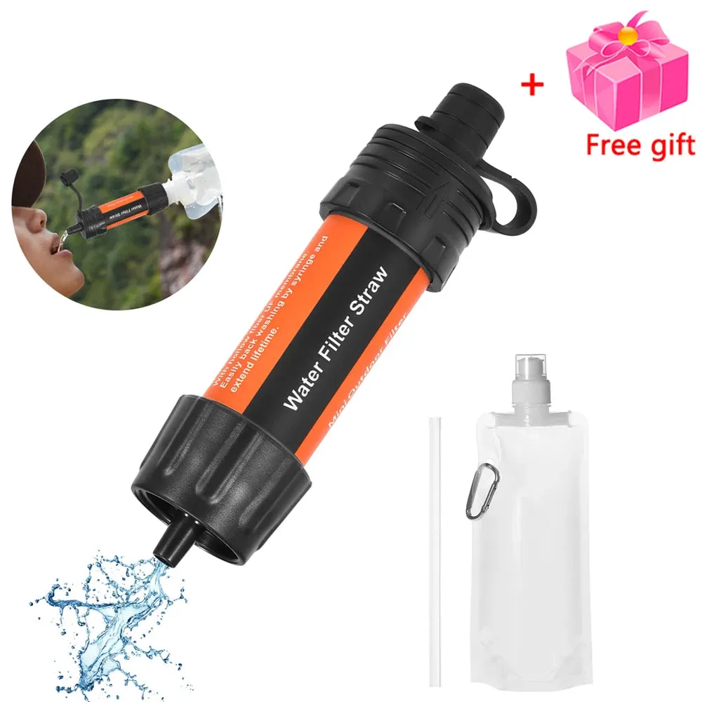 Camping Water Filter Straw - Water Purifier Filtration System with Bottom Thread Ultrafiltration Film for Outdoor Emergency Survival