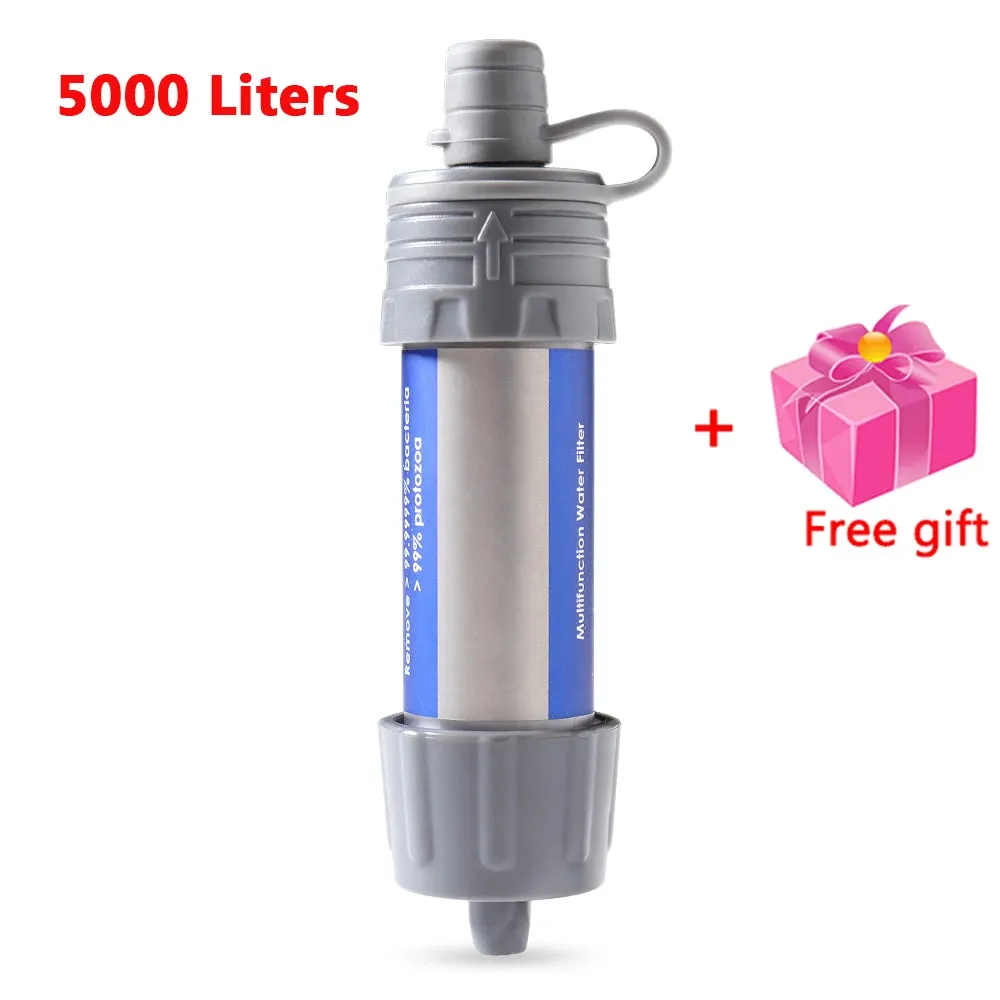 Camping Water Filter Straw - Water Purifier Filtration System with Bottom Thread Ultrafiltration Film for Outdoor Emergency Survival