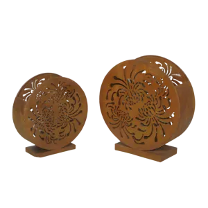 Candle Holder - Laser Round set of Two