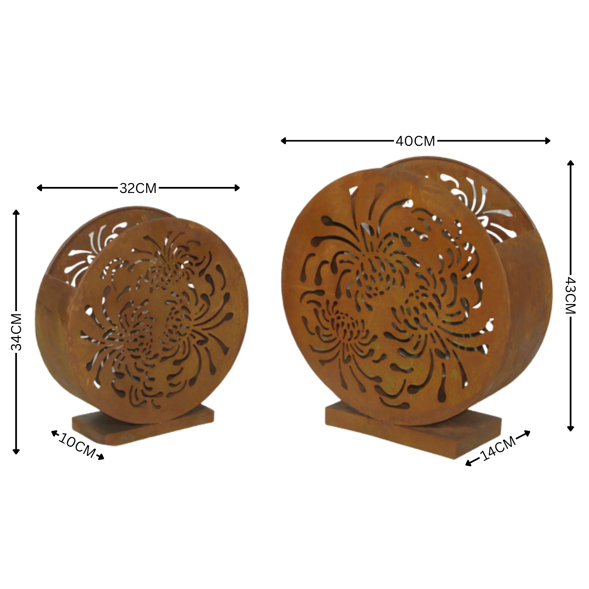 Candle Holder - Laser Round set of Two
