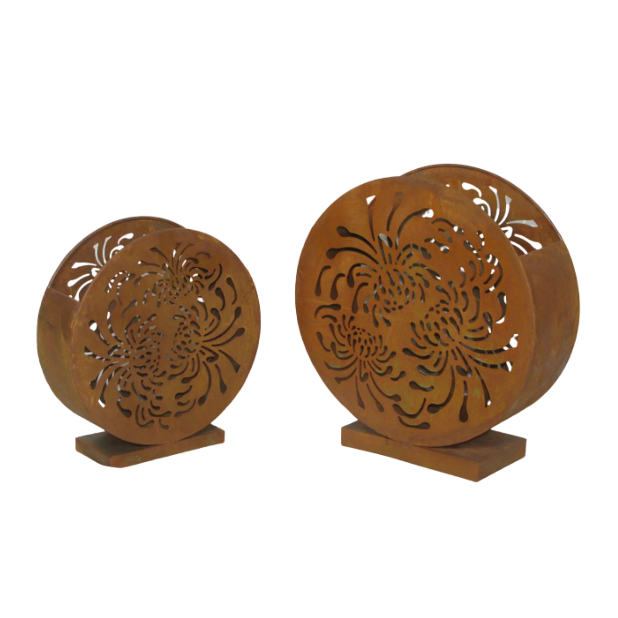 Candle Holder - Laser Round set of Two