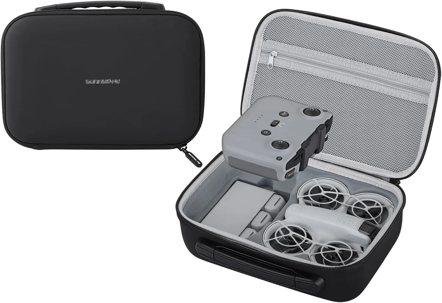 Carrying Case for DJI Neo Fly More Combo Accessories, Portable PU Leather Storage Travel Case for DJI Neo, Compatible with RC-N3 Remote Controller, Three-Battery, Charging Hub