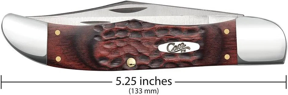 Case WR XX Pocket Knife Brown Rosewood Folding Hunter Item #189 - (6265Sab SS) - Length Closed: 5 1/4 Inches