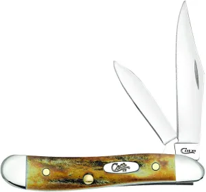 Case WR XX Pocket Knife Indian Sambar Stag Peanut Item #048 - (5220 SS) - Length Closed: 2 7/8 Inches