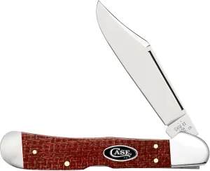 Case XX Pocket Knife COPPERLOCK - DARK RED BURLAP MICARTA Item #12275-101549L CS - Length Closed: 4 1/4Inches