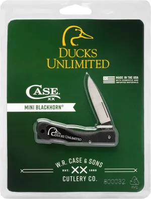 Case XX Pocket Knife DUCKS UNLIMITED MINI BLACKHORN - LIGHTWEIGHT BLACK SYNTHETIC Item #17526 - LT1059L SS - Length Closed: 3 1/8Inches
