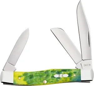 Case XX Pocket Knife MEDIUM STOCKMAN - GREEN APPLE BONE PEACH SEED JIG Item #27862-63032 SS - Length Closed: 3 5/8Inches