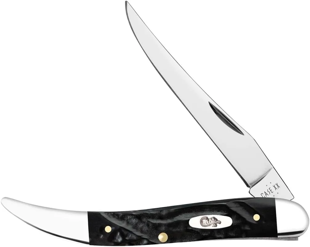 Case XX Pocket Knife ROUGH BLACK JIG SYNTHETIC MEDIUM TX TOOTHPICK Item #18242-610094 SS - Length Closed: 4 1/4Inches