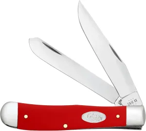 Case XX Pocket Knife TRAPPER - SMOOTH RED SYNTHETIC Item #56980-4254 SS - Length Closed: 4 1/8Inches