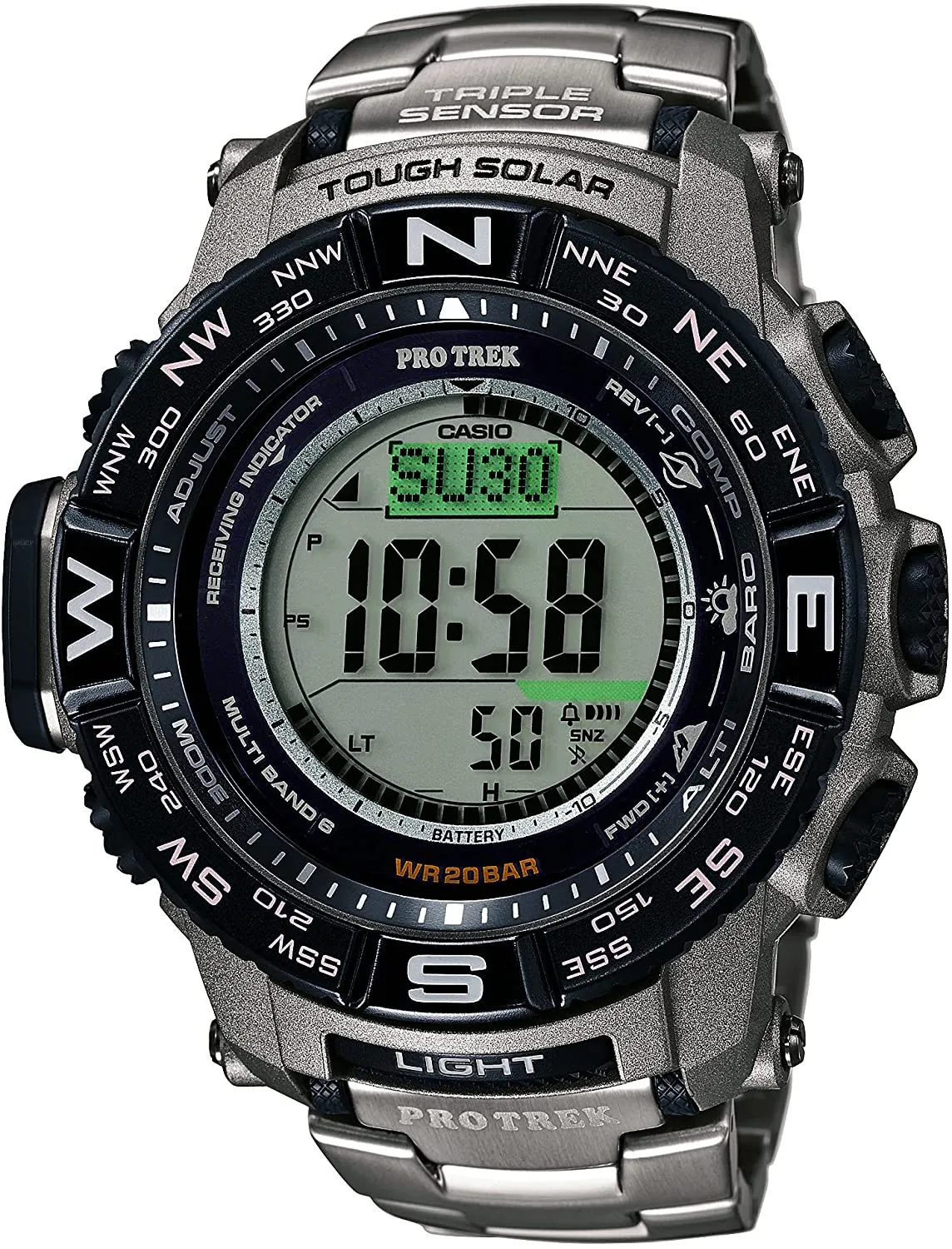 Casio Men's Pro Trek PRW-3500T-7CR Tough Solar Triple Sensor Digital Sport Watch