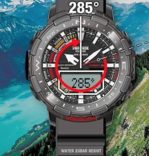 Casio Men's Pro Trek Quartz Sport Watch with Resin Strap, Black, 22.5 (Model: PRT-B70-1CR)