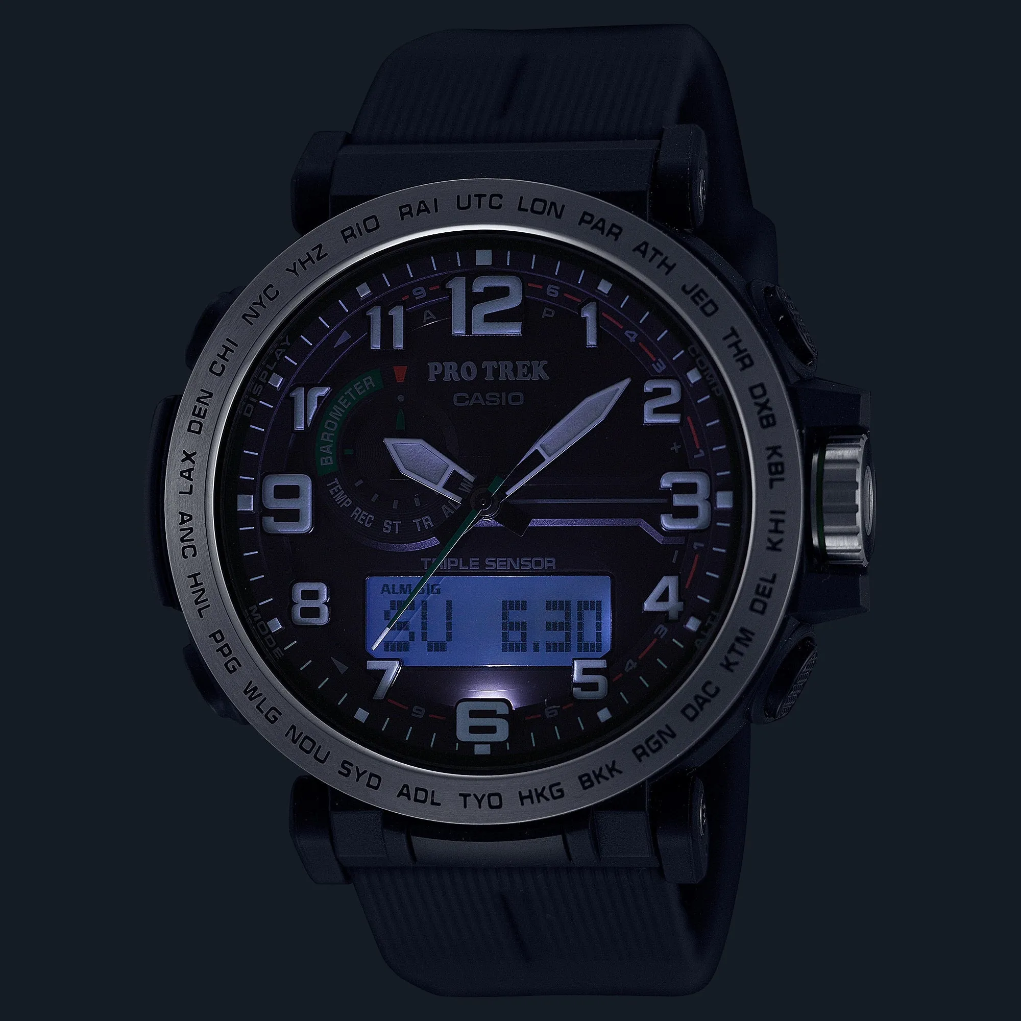 Casio Protek DUO Black Resin Band Watch PRG601-1D