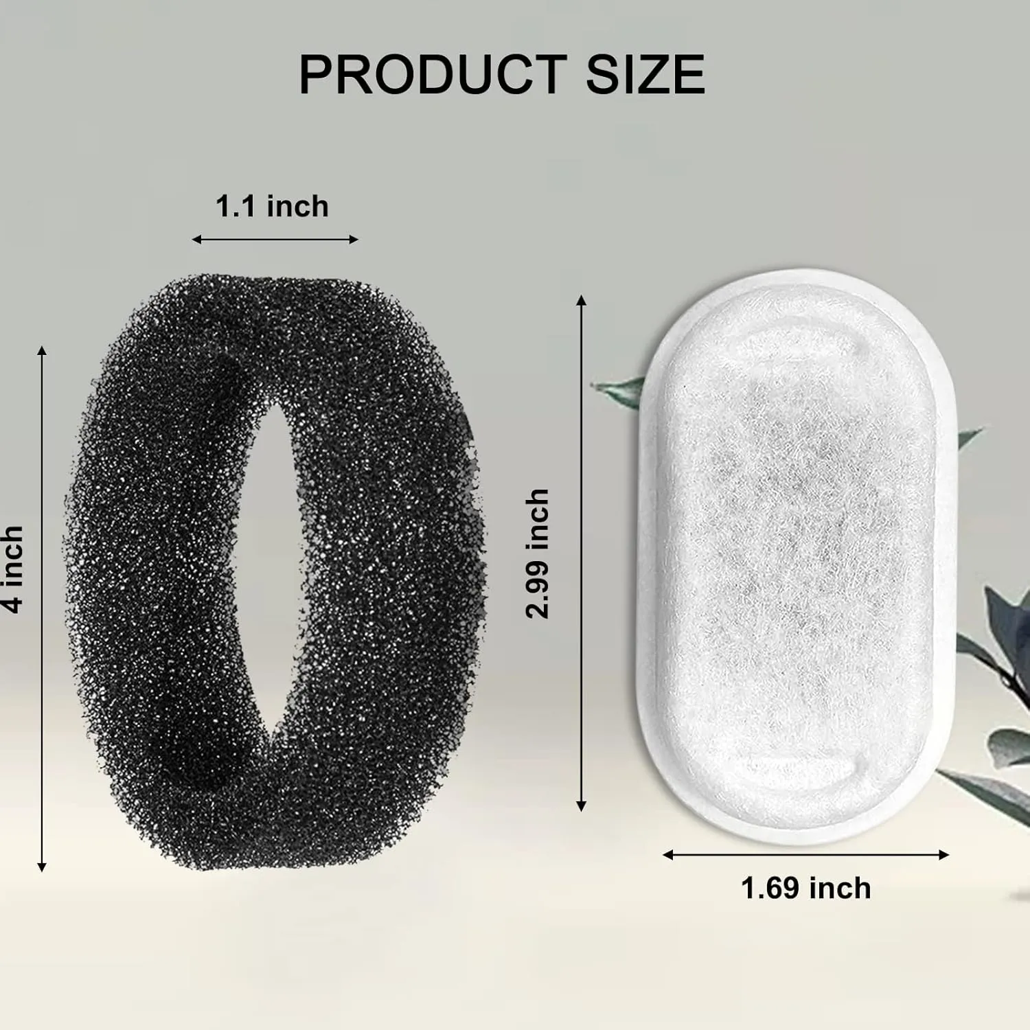 Cat Water Fountain Filters for 108/3.2L& 67oz/2L Stainless Steel Pet Water Dispenser,16 Cat Fountain Filter Replacement with 16 Sponges (16 Filters&16 Sponges)