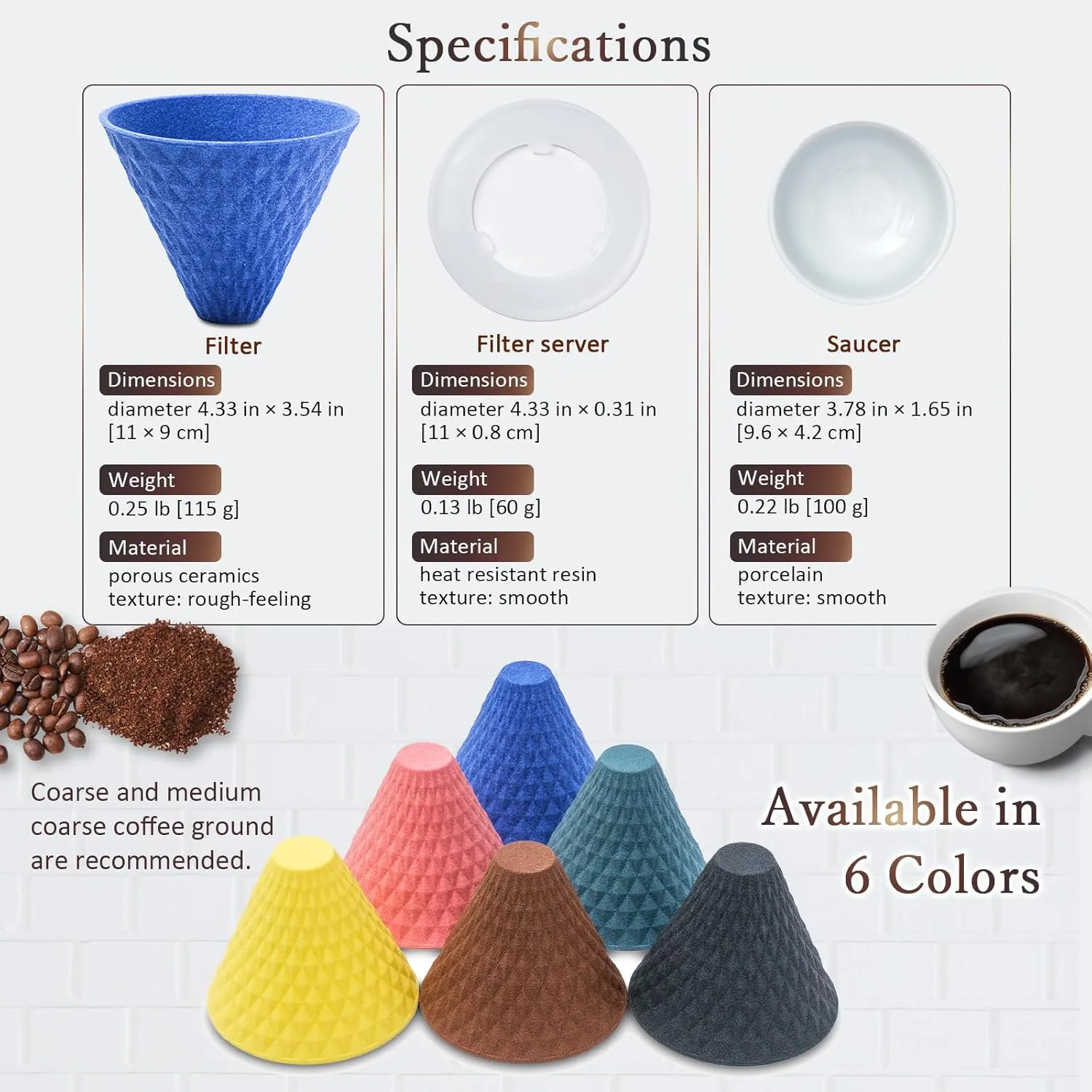 Ceramic Reusable Coffee Filter Pour Over Dripper Paperless Sustinable ekubo 1-4 Cup Made in Japan (Green)