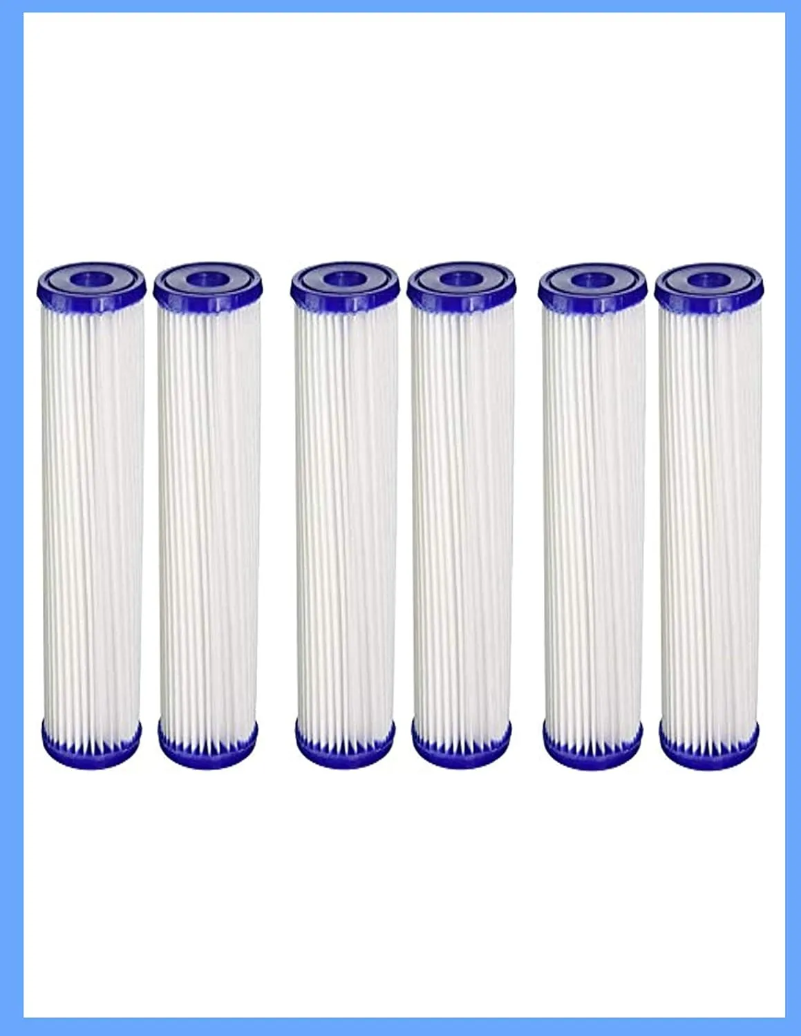 CFS – 6 Pack Universal Standard Capacity Pleated Water Filter Cartridges Compatible with 3WH-STDPL-F02 Models – Remove Bad Taste & Odor – Whole House Replacement Filter Cartridge – 30 Micron