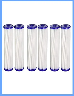 CFS – 6 Pack Universal Standard Capacity Pleated Water Filter Cartridges Compatible with 3WH-STDPL-F02 Models – Remove Bad Taste & Odor – Whole House Replacement Filter Cartridge – 30 Micron