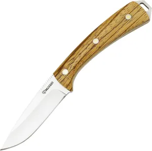 Cheetah Hk3118 Fixed Blade Knife with 8Cr14MoV Steel Blade Zebra Wood Handle Leather Sheath
