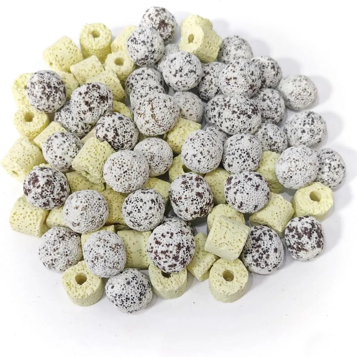 CIELONI(2500g 5.5lb Filter Media,Bio Media for Aquarium Sump Filter Ceramic Rings Activated Carbon Bio Balls Freshwater Marine Biological Filter Media Bio Balls Ceramic Rings Set，with mesh Bag
