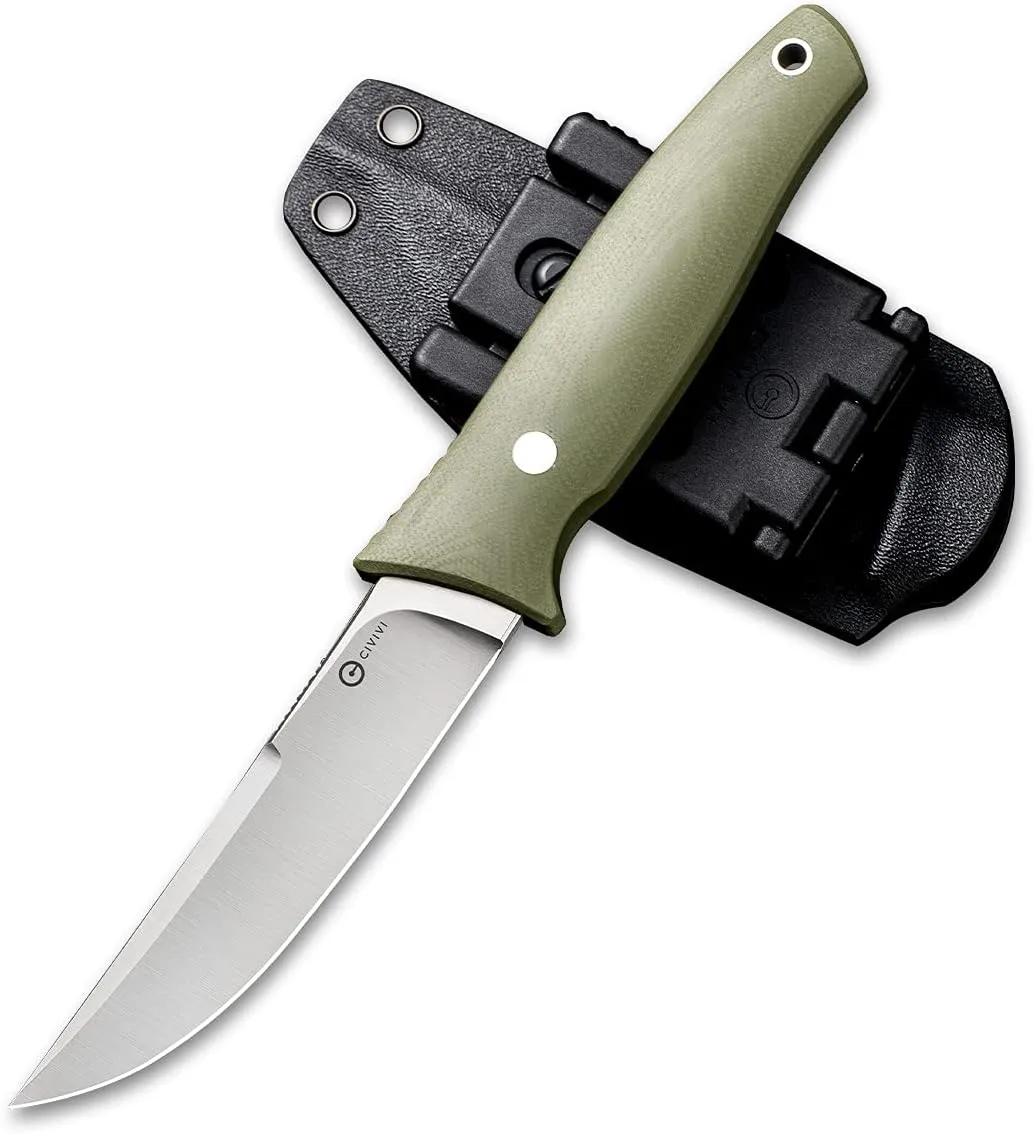 CIVIVI Tamashii Fixed Blade Knife with 4.07’’ D2 Blade G10 Handle, Kydex Sheath, T-Clip for EDC Outdoor Carry C19046-2