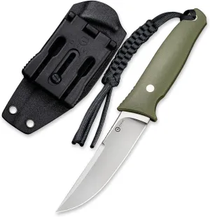 CIVIVI Tamashii Fixed Blade Knife with 4.07’’ D2 Blade G10 Handle, Kydex Sheath, T-Clip for EDC Outdoor Carry C19046-2