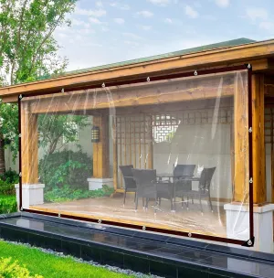 Clear Tarps Heavy Duty Waterproof 10x12 - Large Transparent Vinyl Patio Tarp with Grommets - Greenhouse Plastic Sheeting for Greenhouses Henhouses Porches Camping