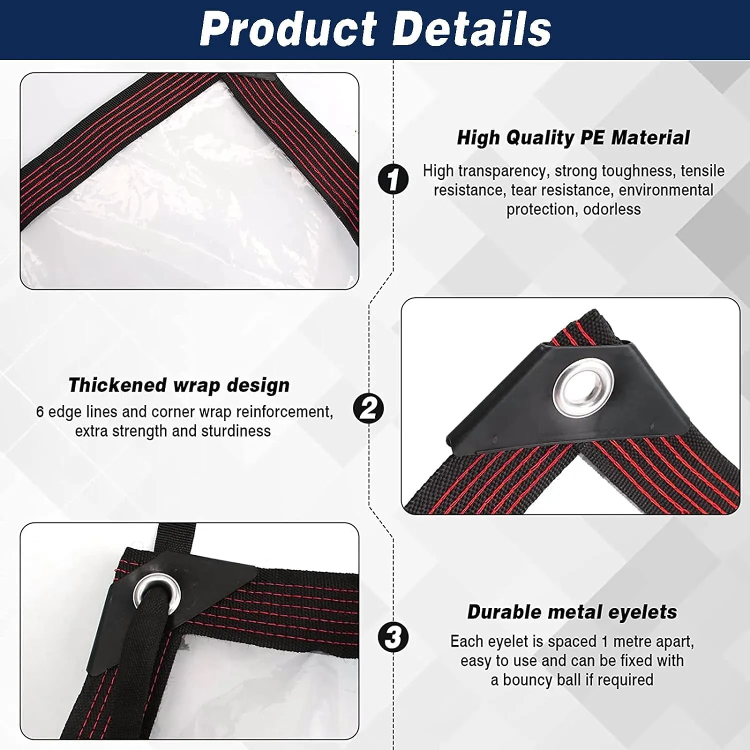 Clear Tarps Waterproof 5X7 with Grommets Clear Vinyl Tarp Heavy Duty Outdoor Clear Plastic Tarp Clear PVC Tarp Covering for Patio Henhouse Porch Canopy Plant Camping
