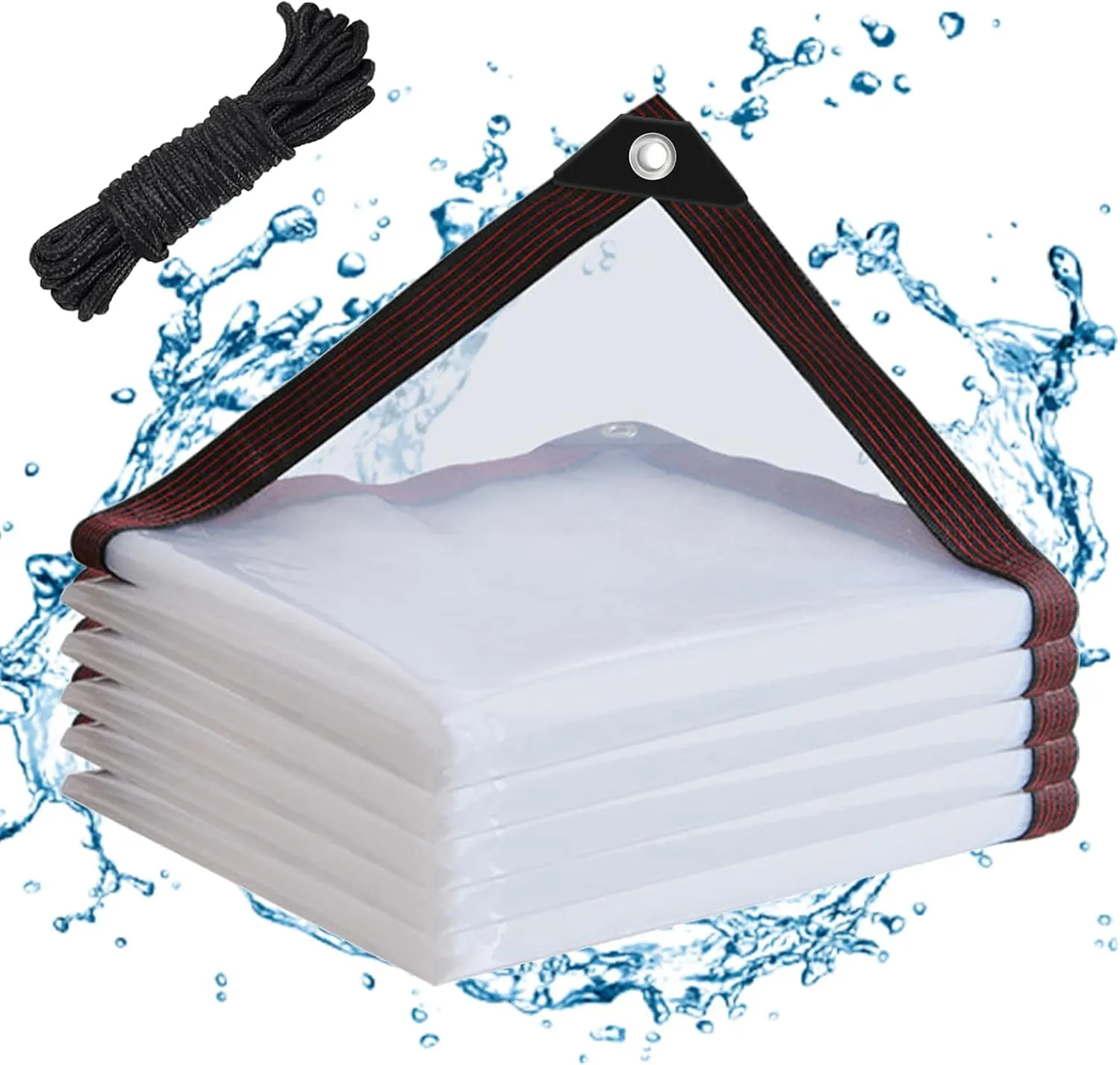 Clear Tarps Waterproof 5X7 with Grommets Clear Vinyl Tarp Heavy Duty Outdoor Clear Plastic Tarp Clear PVC Tarp Covering for Patio Henhouse Porch Canopy Plant Camping