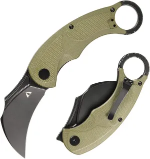 CMB Made Knives Falcon Folding Karambit Japan AUS-10 Steel G10 Handle Tactical Survival Camping Outdoors Pocket Knife CMB-C01G (Green)