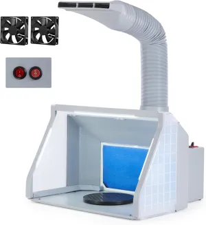 CO-Z Airbrush Spray Booth with Dual Fans, Portable Paint Spray Booth for Airbrushing with 2-Speed Fan & Separate Light Swich, 3 LED Lights and Exhaust Hose, Hobby Spray Booth for Painting Model Craft