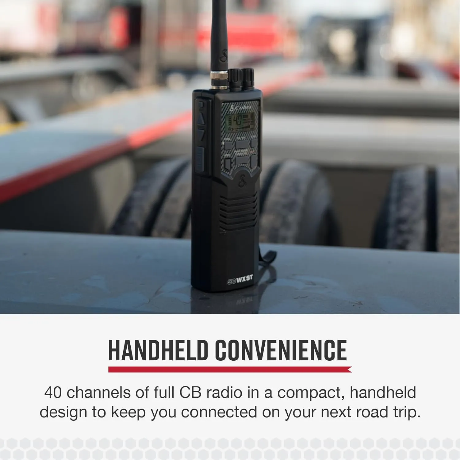 Cobra HH50WXST Handheld CB Radio - Emergency Radio with Access to Full 40 Channels and NOAA Alerts, Earphone Jack, 4 Watt Power Output, Noise Reduction and Dual Channel Monitoring, Black