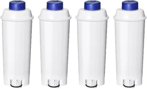 Coffee Machine Fitler, Delonghi Filter Replacement for DeLonghi DLSC002, Delonghi Magnifica Evo, Dinamica Plus, ESAM, ETAM, BCO, EC. Activated Carbon Water Filter Cartridges Softener (4 Pcs)