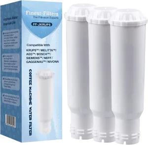 Coffee Machine Water Filter Compatible with Krups F088; Caffeo CI, Melitta 192830 Pro Aqua; Nivona NIRF700; Barista; Bosch TCZ6003; AEG AEL01 Replacement Filters (3 Pack)
