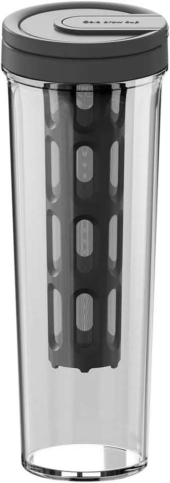 Cold Brew Coffee Portable Cup: Detachable, Fine Mesh Filter, Cold and Heat Resistant, Independent Coffee Channel, Leak-proof Seal, Ideal for Travel (1L   black)
